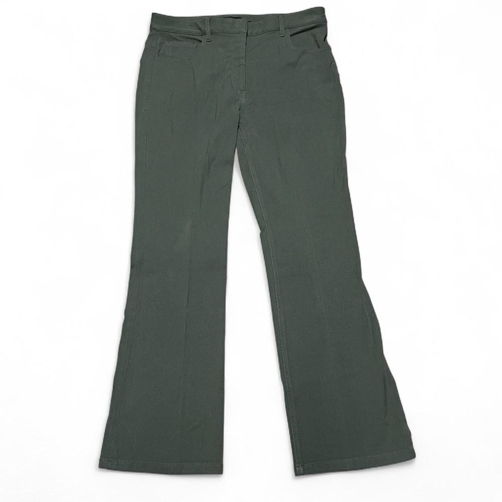 Theory Women Pants Sz 2 Green Flare Stretch Pockets Feminine Corpcore